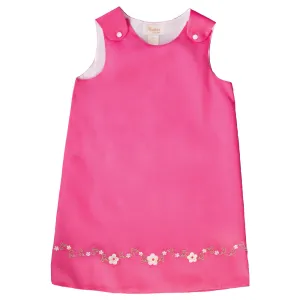 Rose Pink Embroidered Flowers Aline
