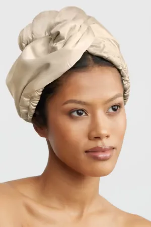 Satin Microfiber Hair Towel - Champagne