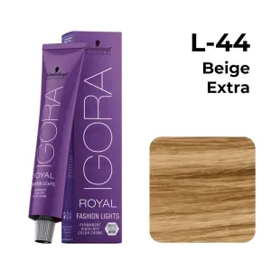 Schwarzkopf professional igora royal fashion lights permanent highlight color creme L-44 beige extra