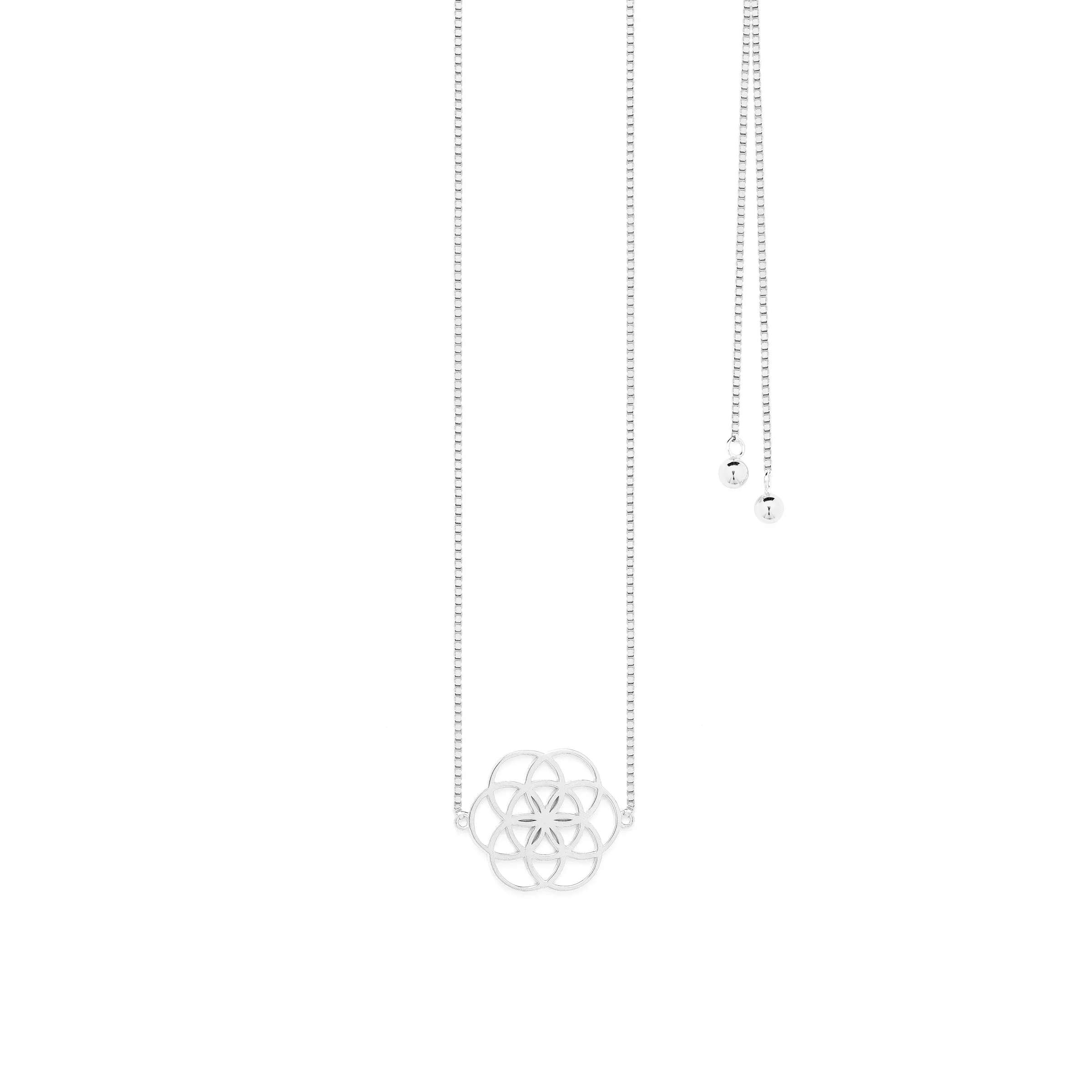 Seed of Life Choker/Y-Style Lariat, Reversible Necklace, 18K Gold