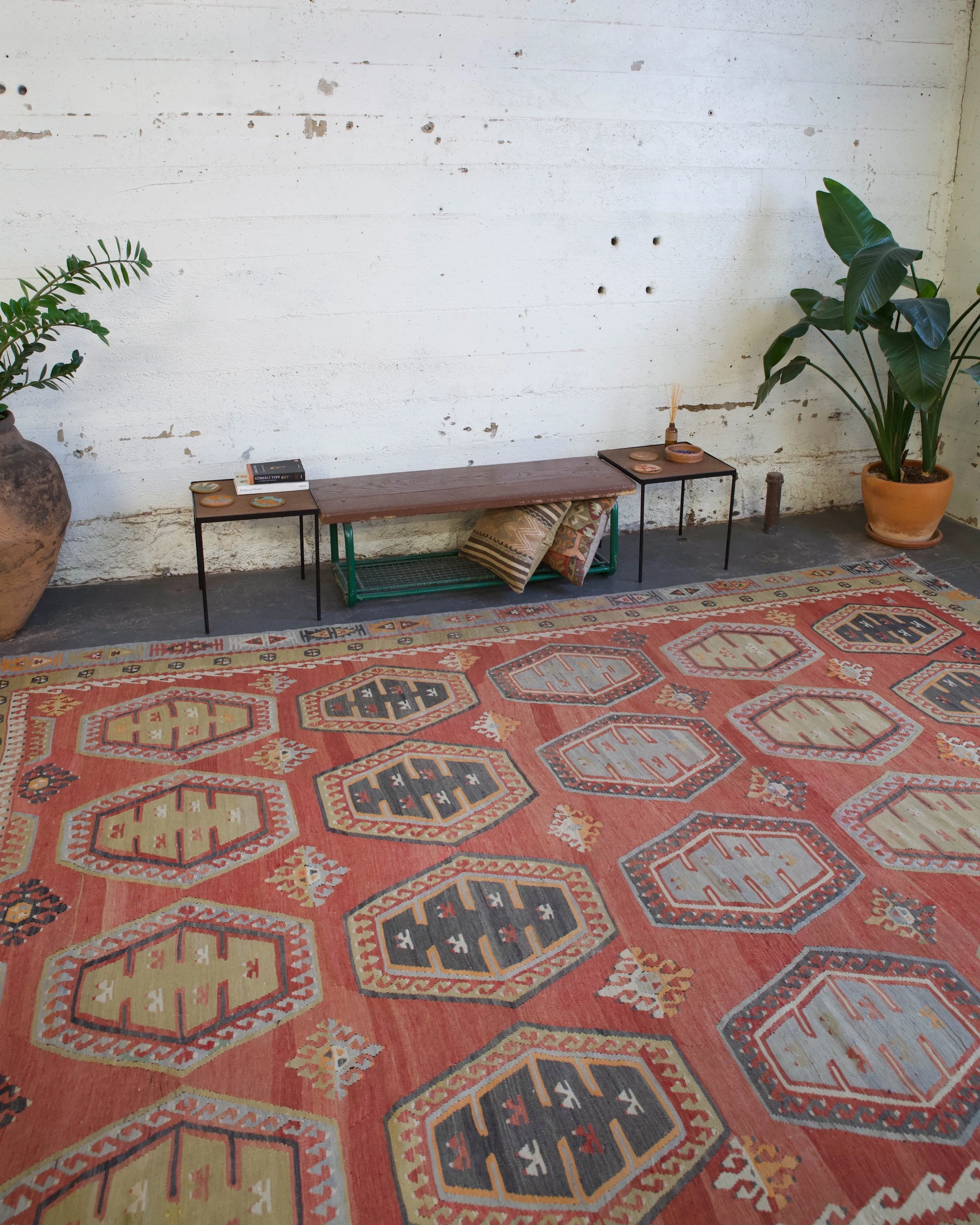 Semi-antique Sivas Sarkisla Turkish Kilim Rug 8'6"x11'9"