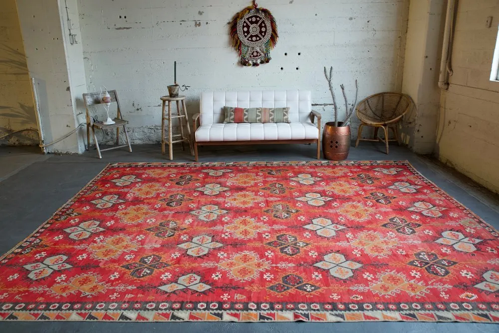 Semi-Antique Turkish Sivas Sarkisla kilim Rug 9'6"x12'