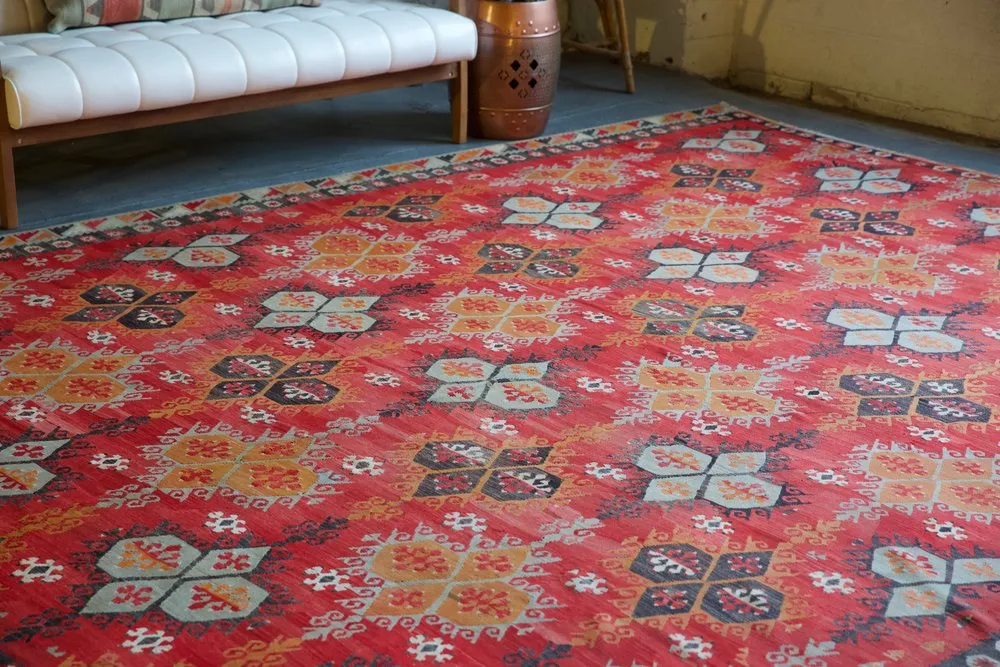 Semi-Antique Turkish Sivas Sarkisla kilim Rug 9'6"x12'