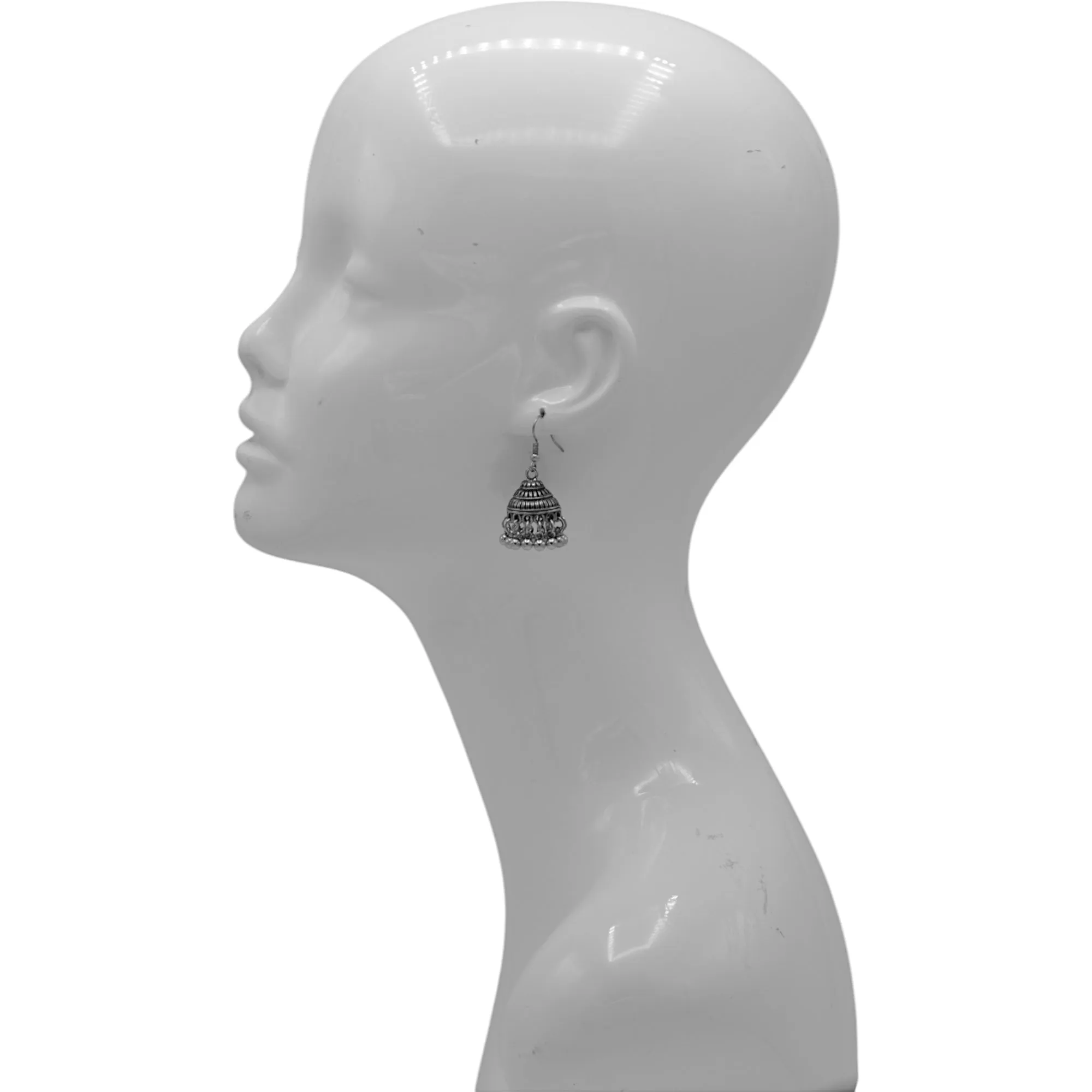 Silver-Tone Metal Indian Jhumka Earrings #$GFE6286