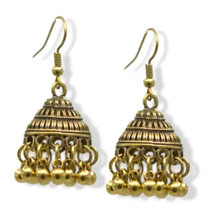 Silver-Tone Metal Indian Jhumka Earrings #$GFE6286