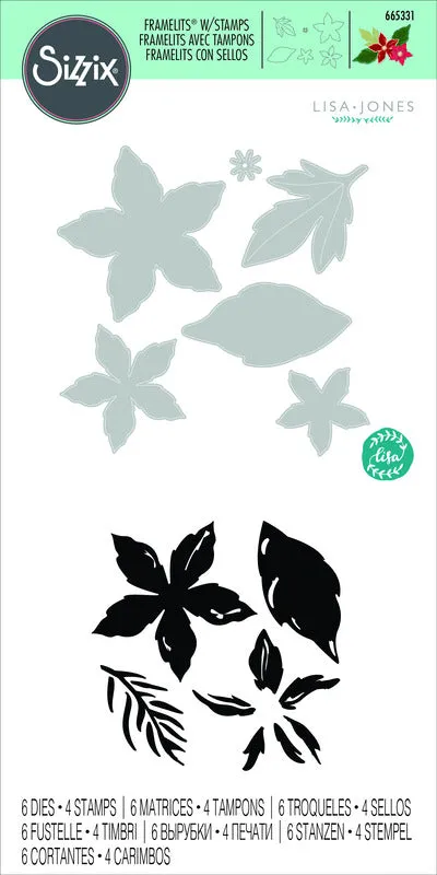 Sizzix - Framelits Die Set w/Stamps - Lisa Jones- Seasonal Flowers