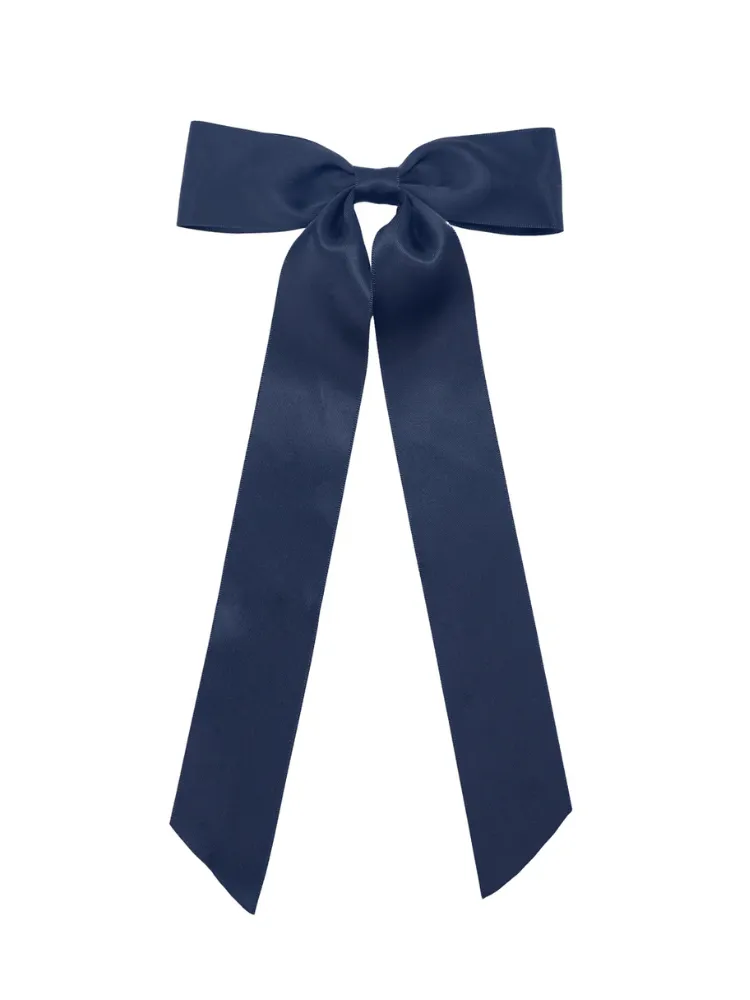 Sloane Bow Barrette - Navy