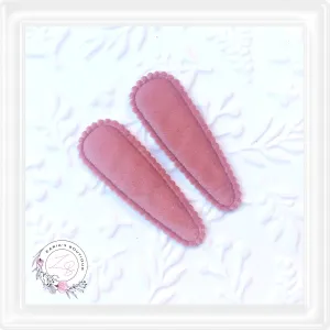 • Snap Clip Cover Appliques • Dusty Rose Velvet •
