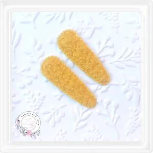 • Snap Clip Cover Appliques • Mustard Woolly Sherpa •