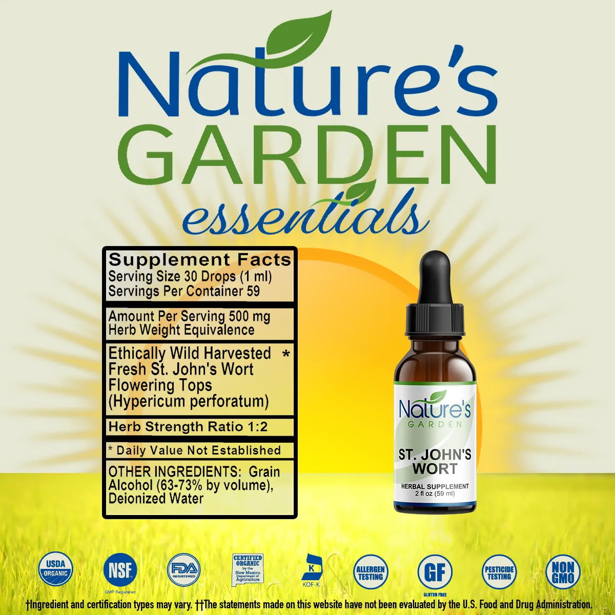 St. John's Wort - 2 oz Liquid Single Herb