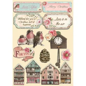 Stamperia - A5 Colored Wooden Shapes - Sweet Winter