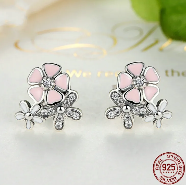 Sterling Silver Daisy Earrings