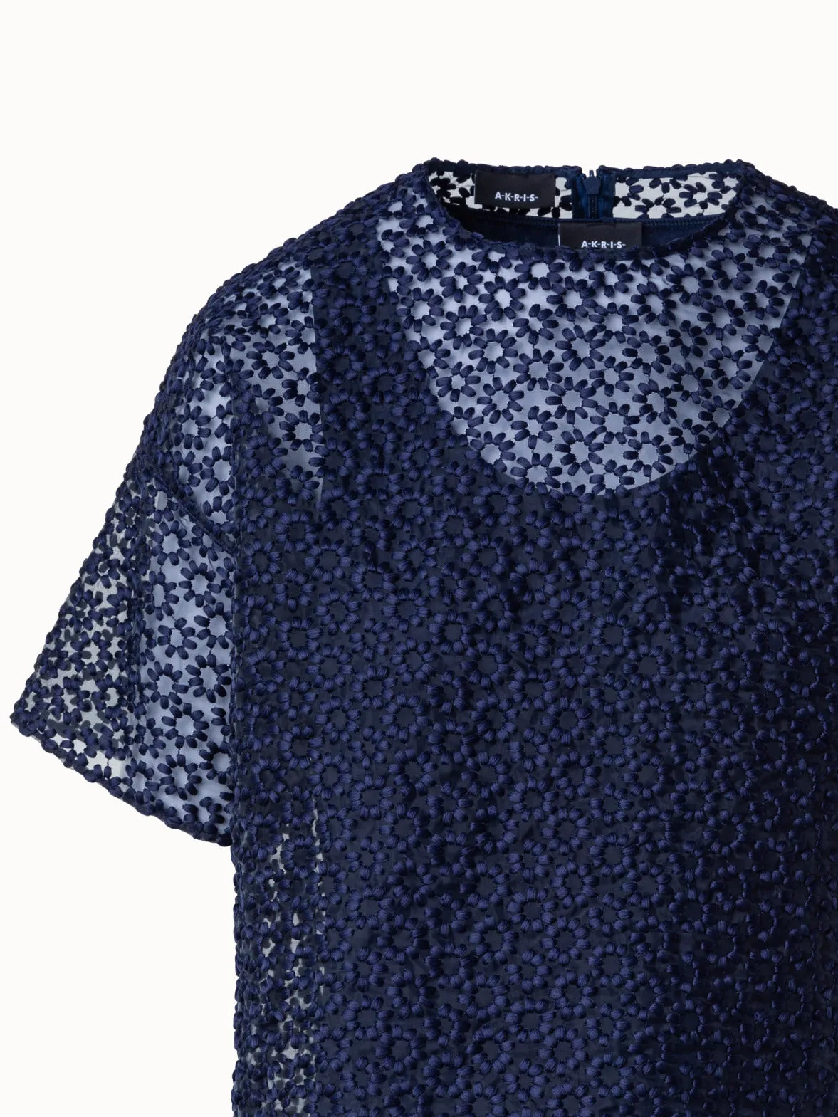 St.Gallen Flower Embroidery Organza Blouse