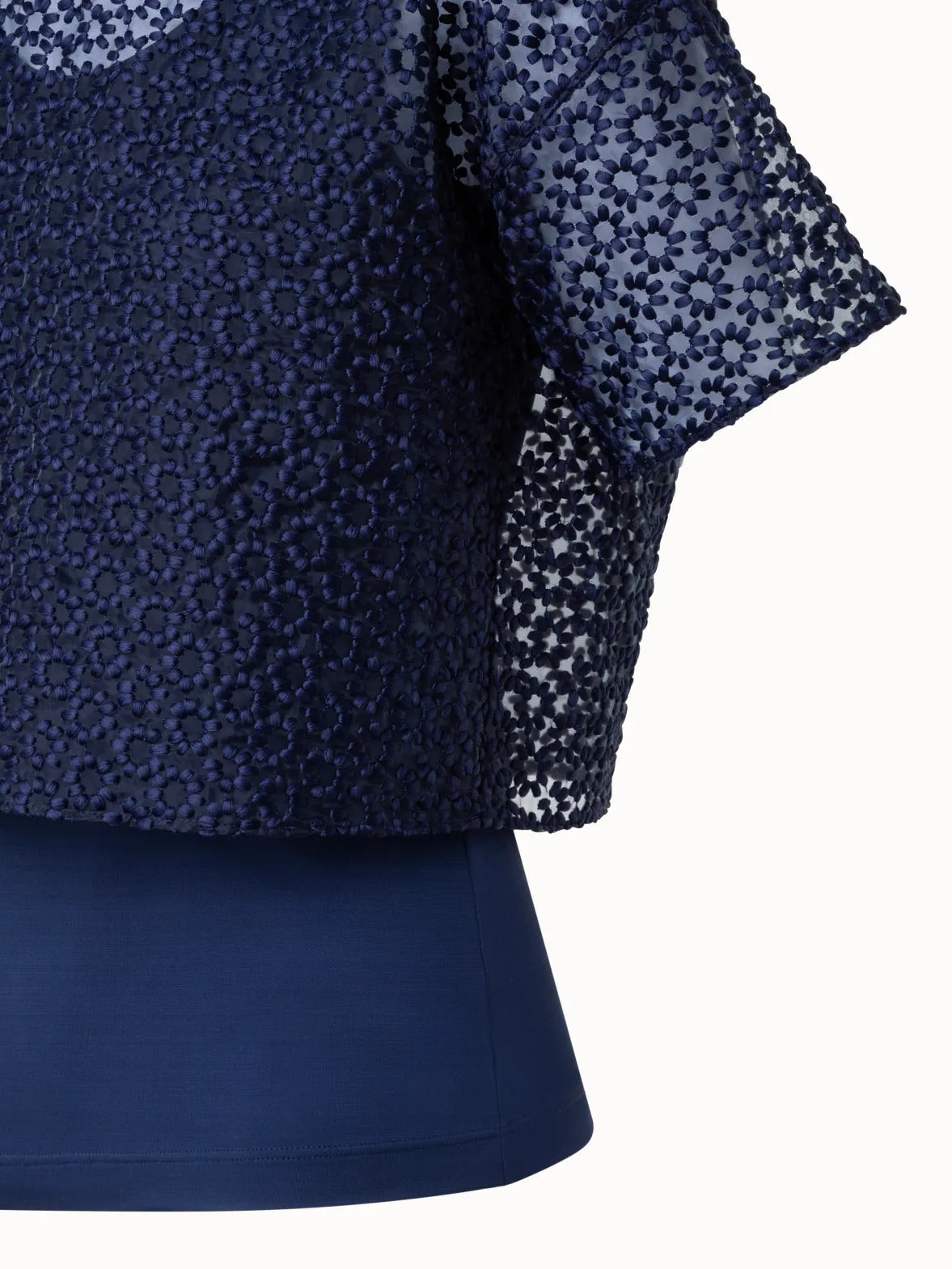 St.Gallen Flower Embroidery Organza Blouse