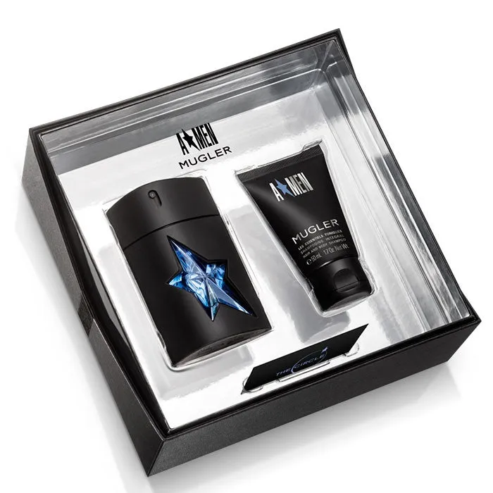 Thierry Mugler Angel Men 100ml Refillable EDT Spray / 50ml Hair & Body...