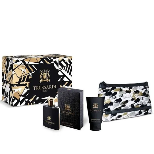 Trussardi Uomo for Men  Edt 100ml  100ml Shaving Gel  Pouch Set