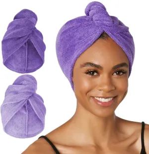 Turbie Twist Microfiber Hair Towel Wrap for Women and Men | 2 Pack | Bathroom Essential Accessories | Quick Dry Hair Turban for Drying Curly, Long & Thick Hair (Cupcakes, Sprinkles)