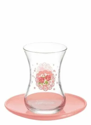 Turkish Tea Set | Flowers | Set of 6