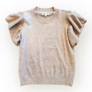 Ultra-Soft Ruffled Light-Brown Sleeveless Top~Final Sale