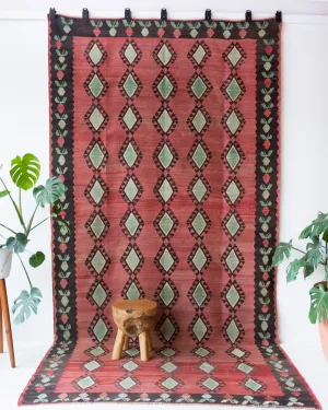 Vintage eastern Anatolian Kilim Rug 6'x12'5"