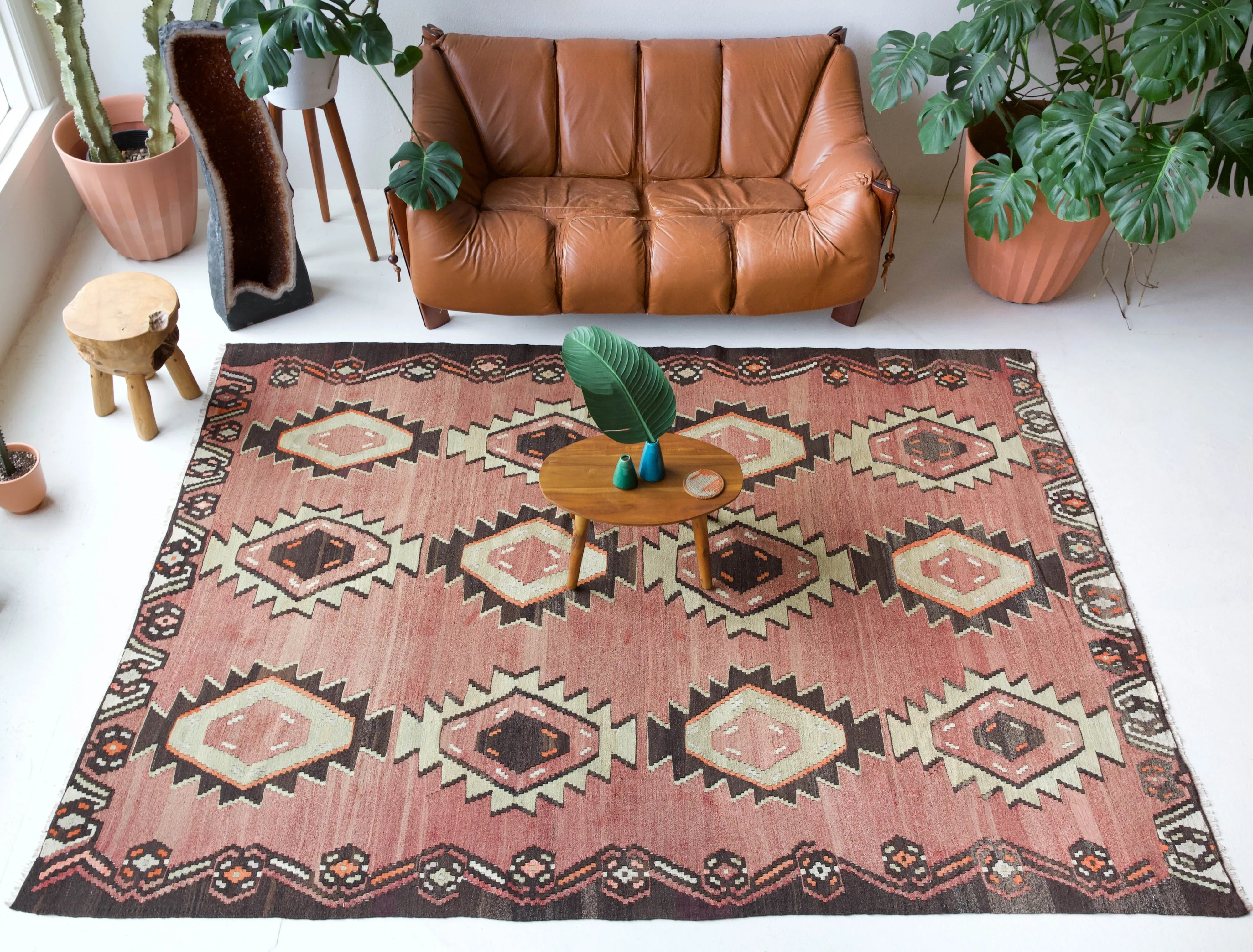 Vintage eastern Anatolian Kilim Rug 7'2"x9'5"