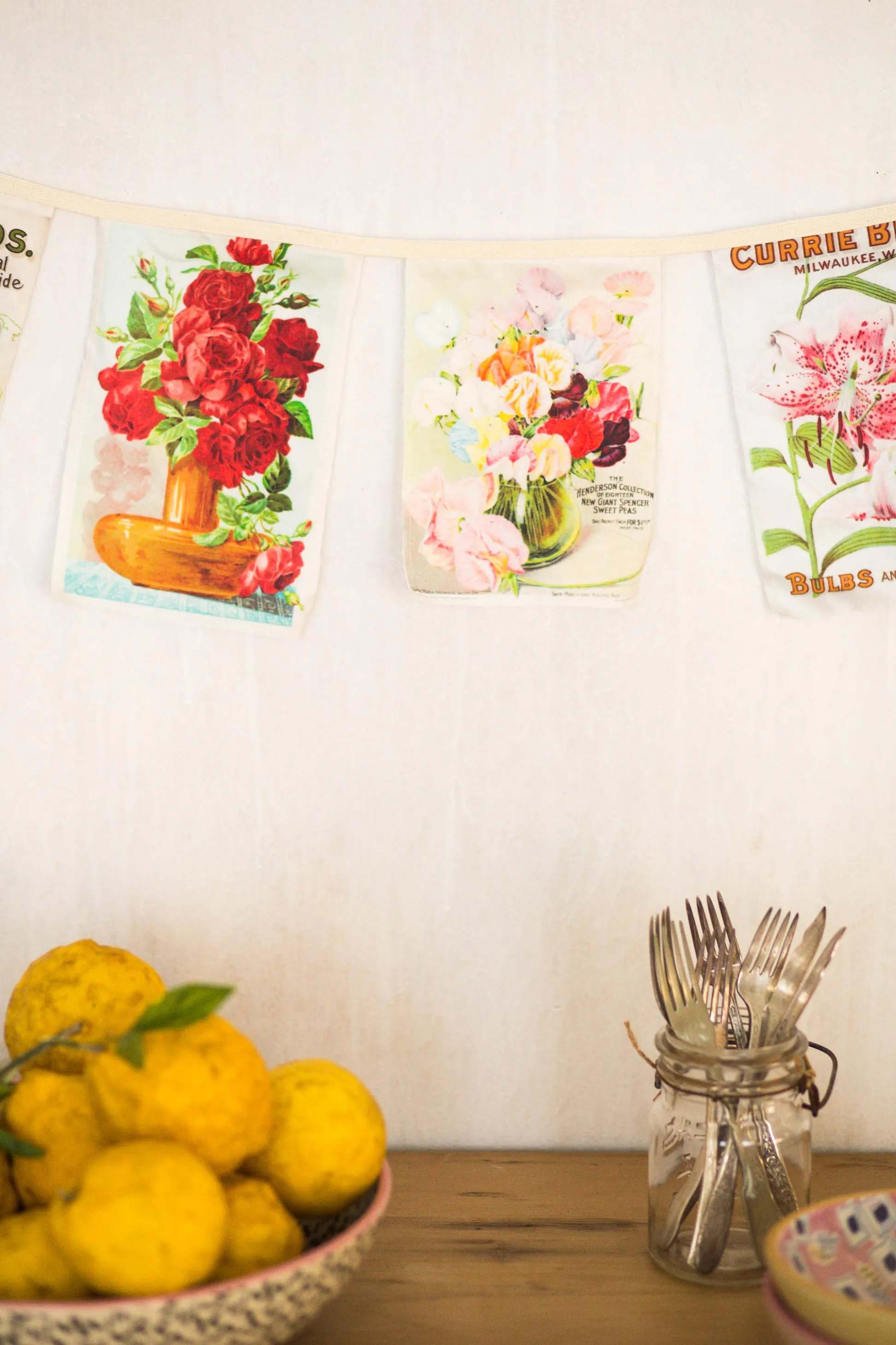 Vintage Flower garland *organic cotton