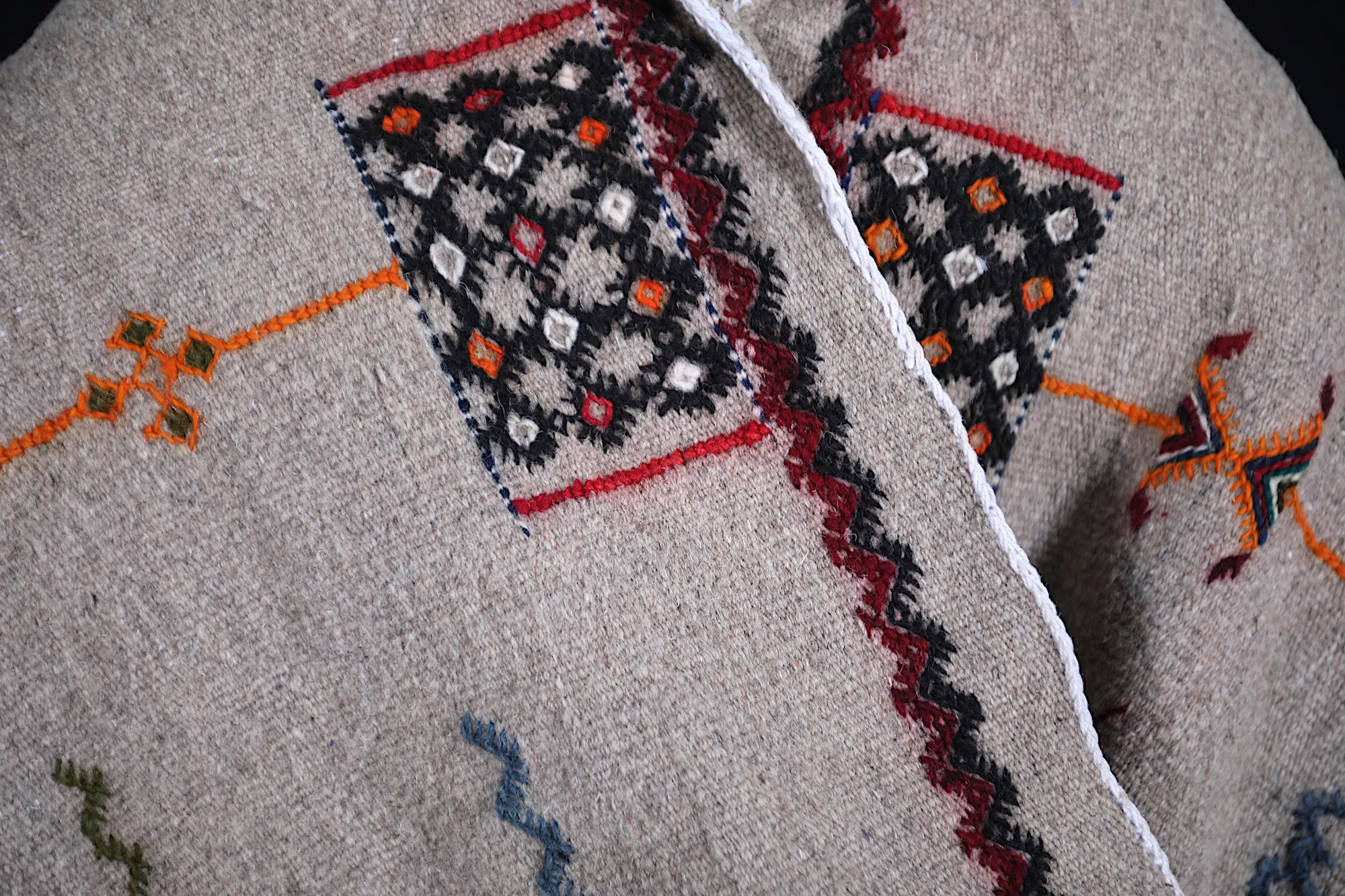 Vintage Moroccan Cape - Handmade Berber Wool Cloak