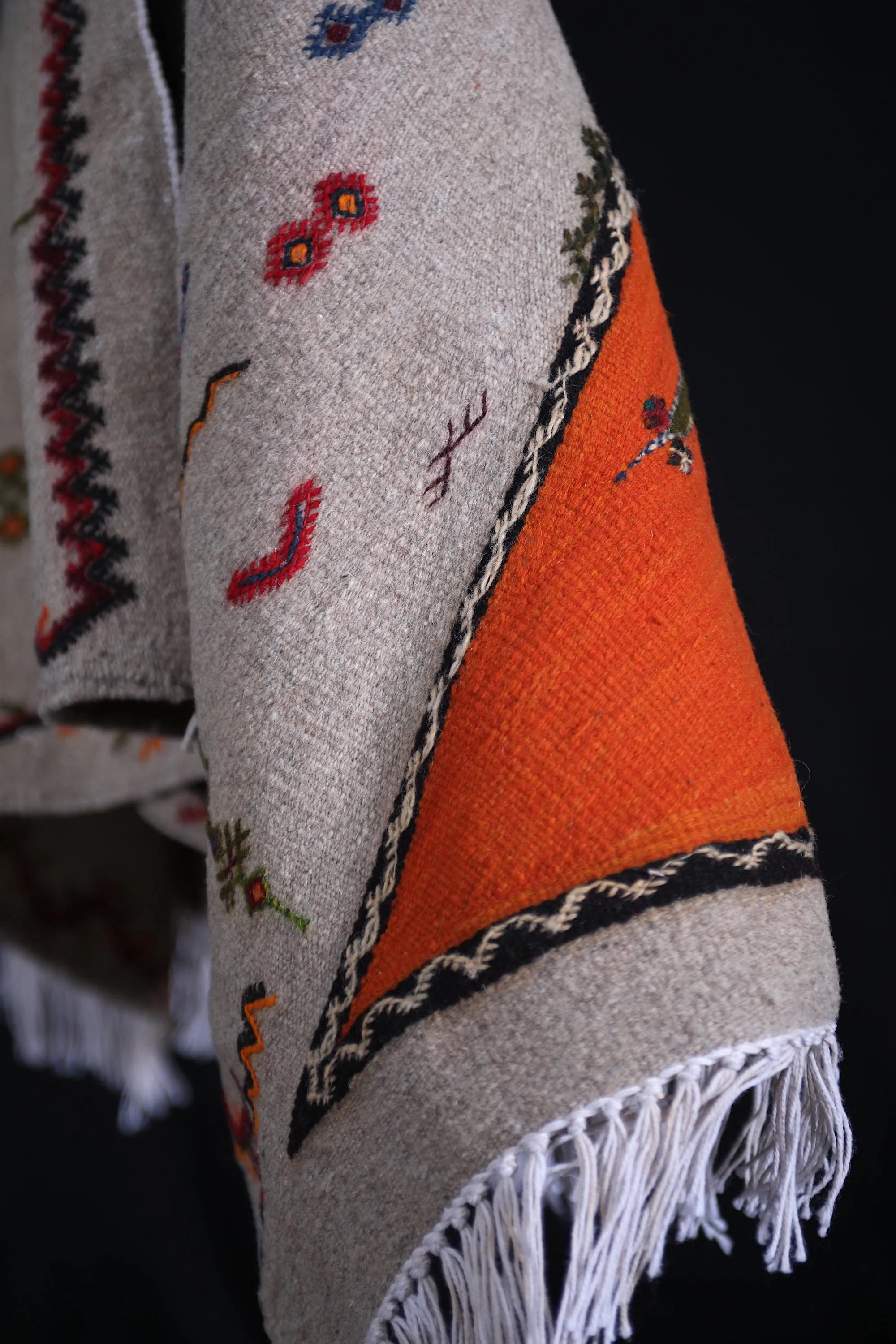 Vintage Moroccan Cape - Handmade Berber Wool Cloak