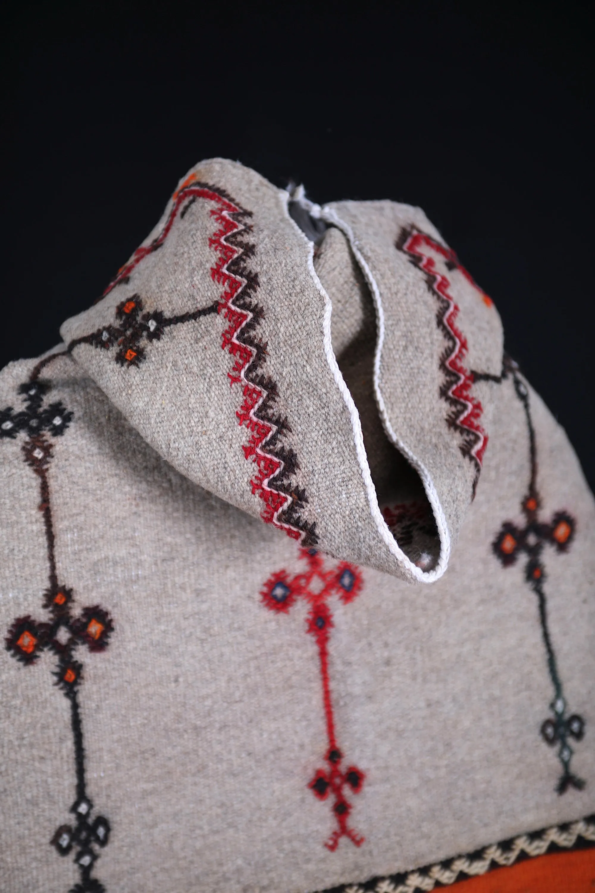 Vintage Moroccan Cape - Handmade Berber Wool Cloak