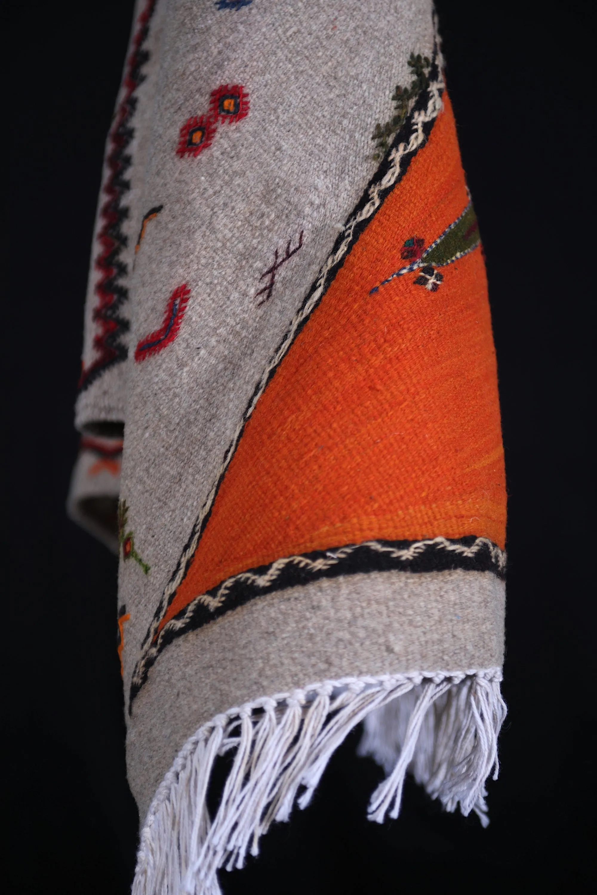 Vintage Moroccan Cape - Handmade Berber Wool Cloak