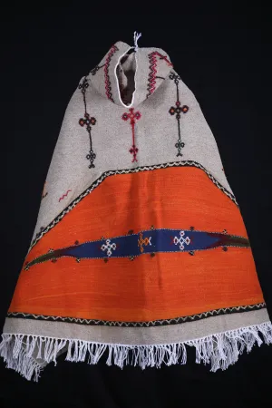 Vintage Moroccan Cape - Handmade Berber Wool Cloak