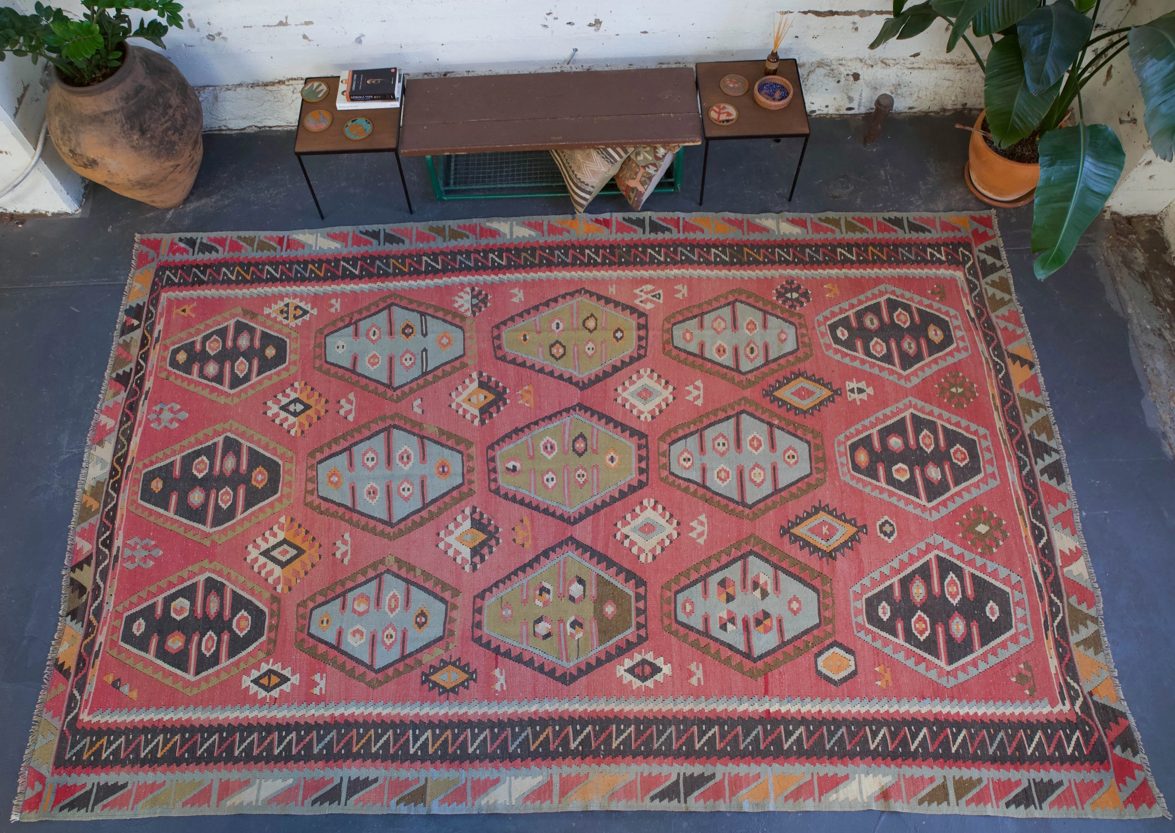 Vintage Sivas Sarkisla Kilim Rug 7'8"x11'10"