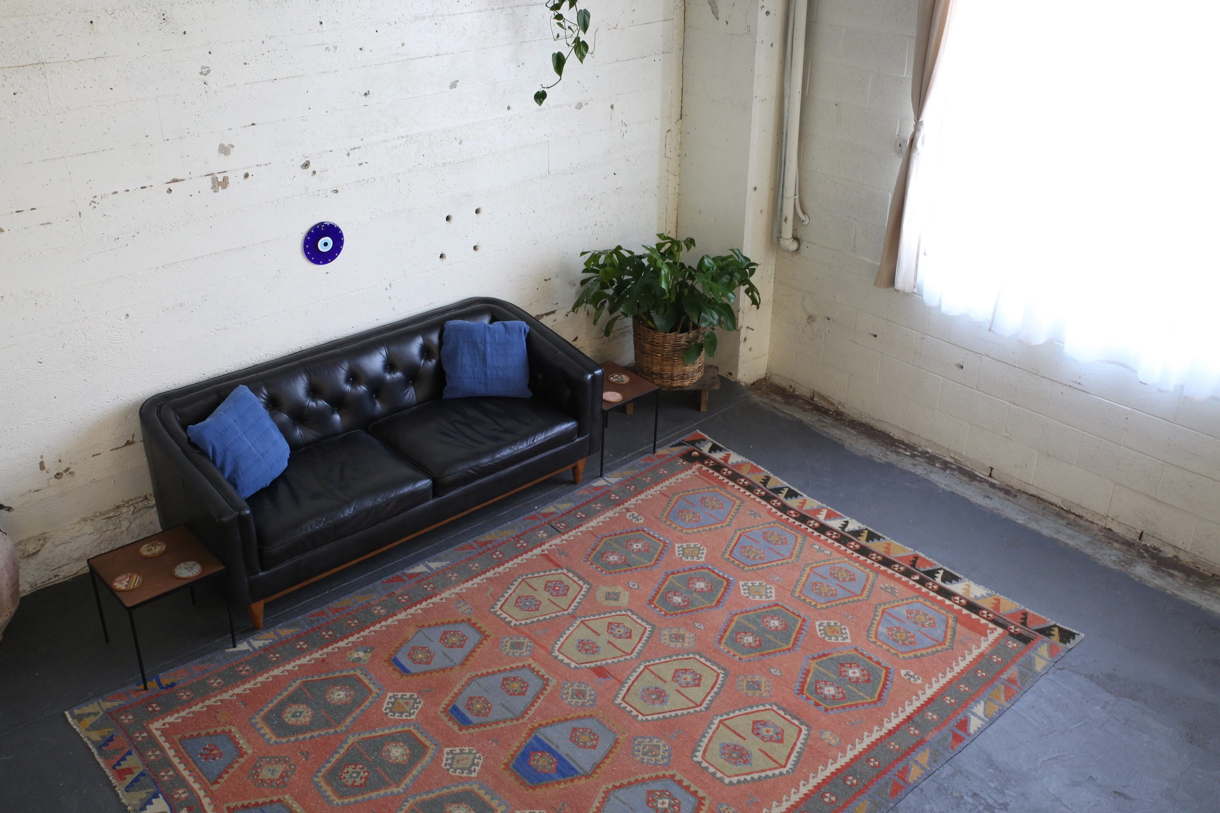 Vintage Sivas Sarkisla Turkish Kilim Rug 7'10"x11'7"