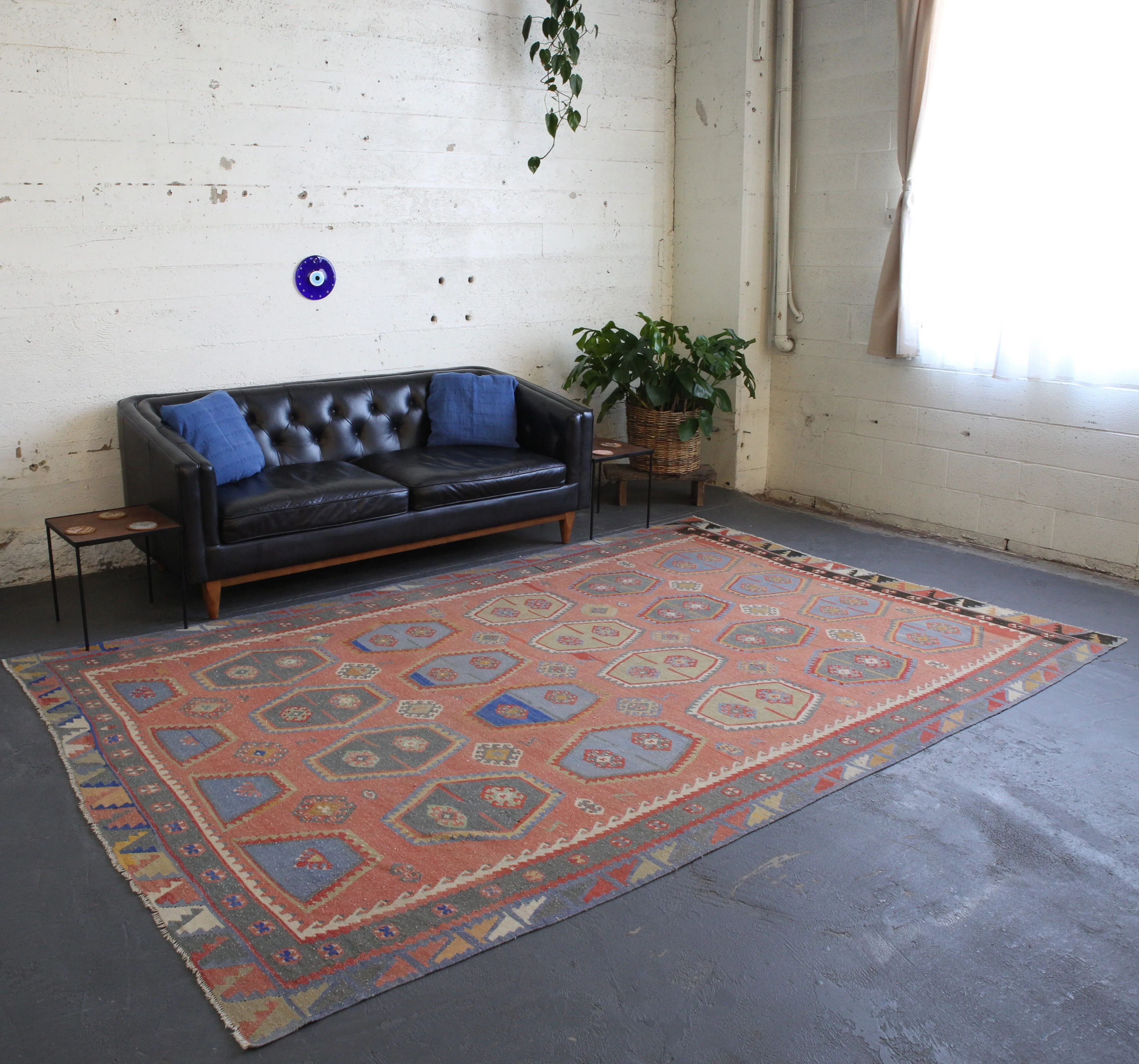 Vintage Sivas Sarkisla Turkish Kilim Rug 7'10"x11'7"