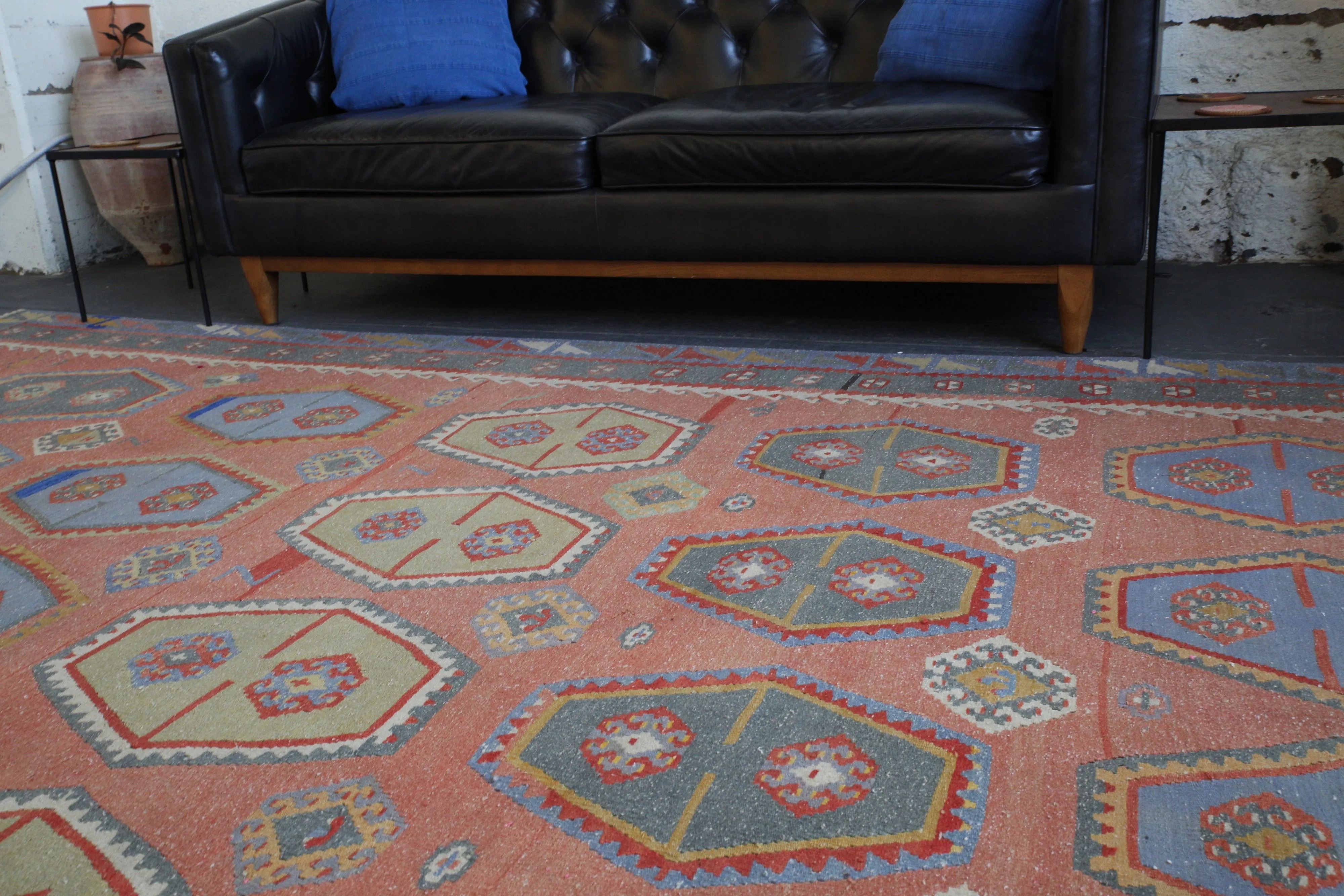 Vintage Sivas Sarkisla Turkish Kilim Rug 7'10"x11'7"