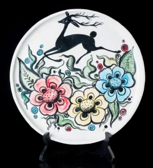 Vintage Tlaquepaque Glazed Dish with Deer
