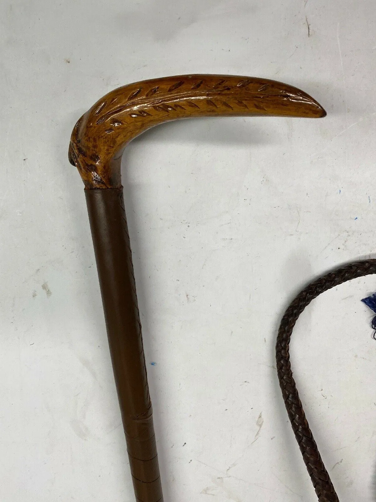 Whip Gentleman's Vintage Leather and Horn With Thong and Popper