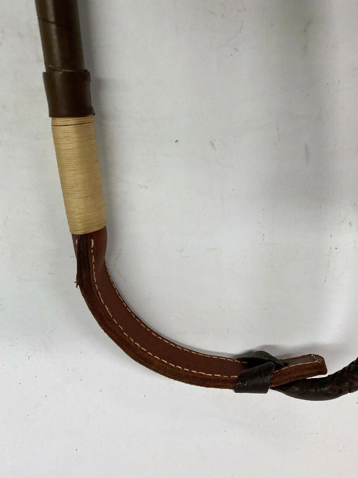 Whip Gentleman's Vintage Leather and Horn With Thong and Popper