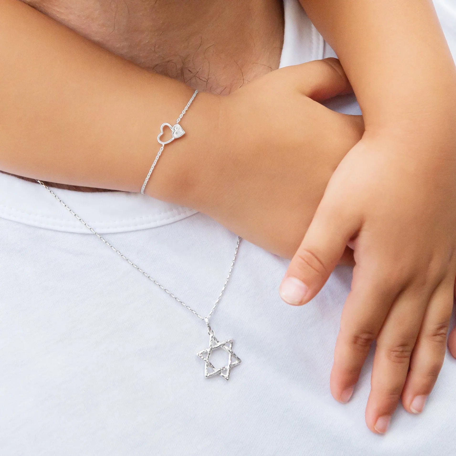 White Gold Star of David Pendant
