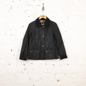 Womens Barbour Heritage Beadnell Wax Jacket Coat - Black - Womens M