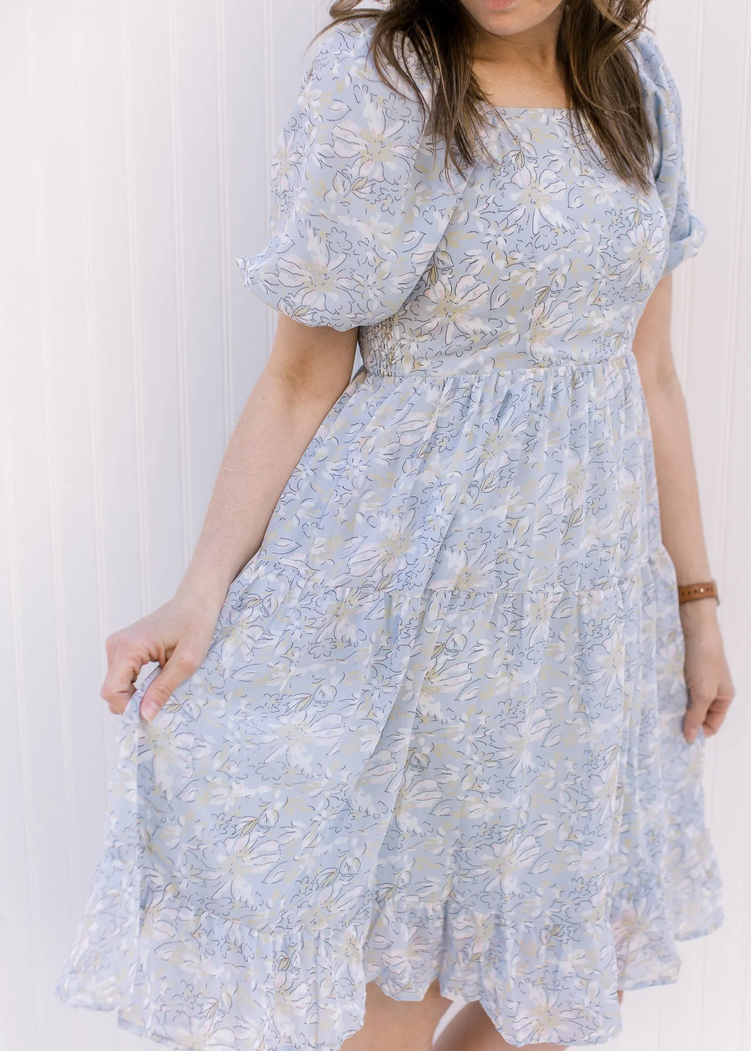 X Cool Blue Floral Dress