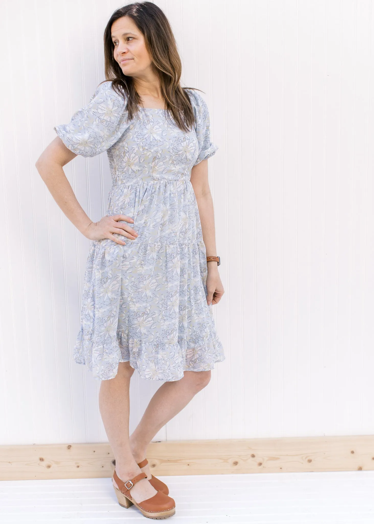X Cool Blue Floral Dress