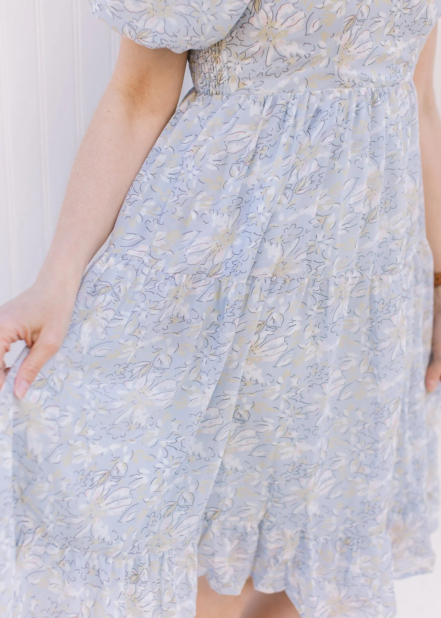 X Cool Blue Floral Dress