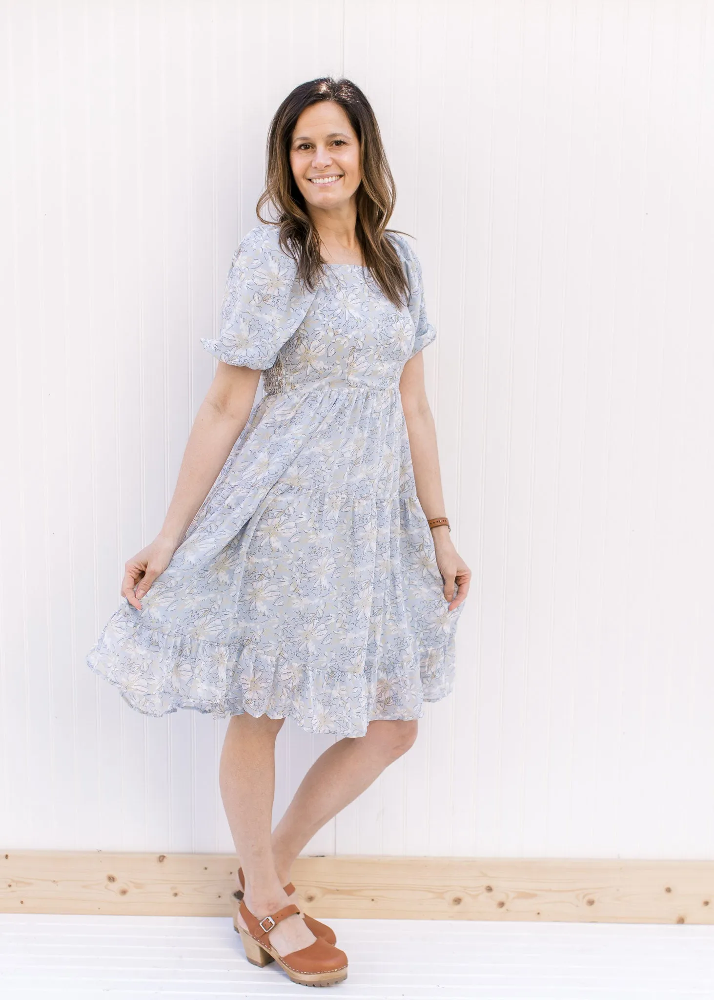 X Cool Blue Floral Dress