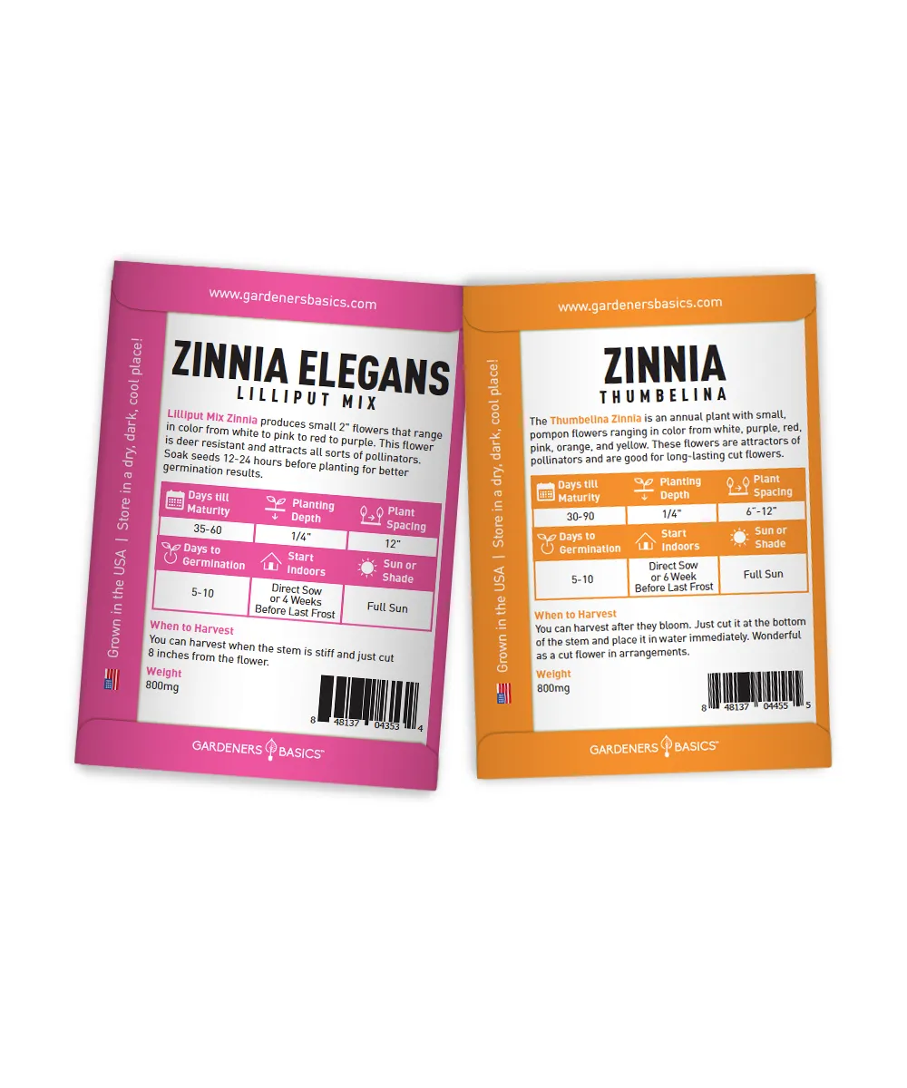 Zinnia Seeds for Outdoor Planting | 5 Variety Pack
